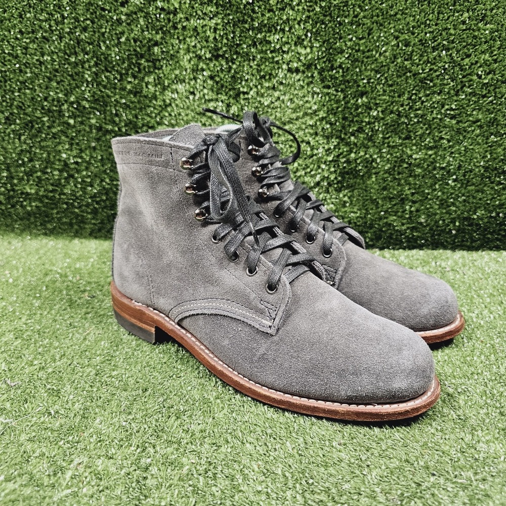 Wolverine 1000 Mile Made in USA Gray Suede Ankle Combat Boots Mens Size 7